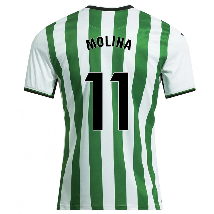 DanxenキッズAntonio Molina#11白緑ホームシャツ2025/26ジャージーユニフォーム