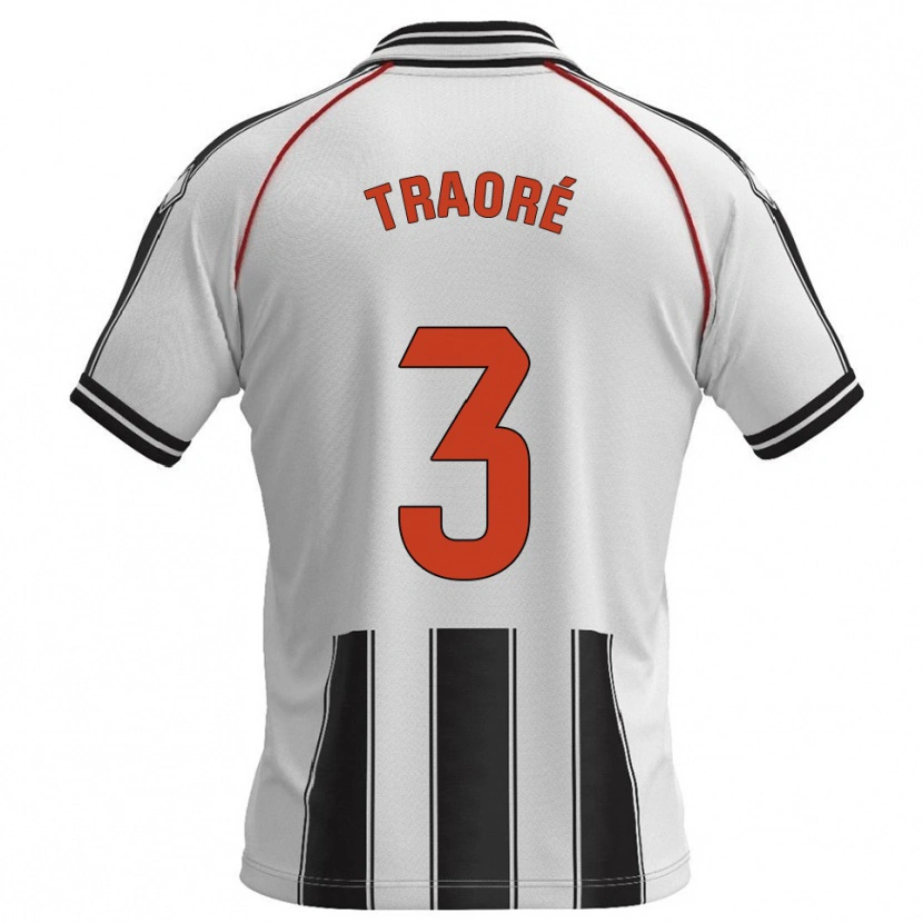 DanxenキッズMamadou Traoré#3白黒ホームシャツ2025/26ジャージーユニフォーム