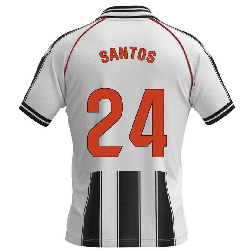 DanxenキッズSaúl Santos#24白黒ホームシャツ2025/26ジャージーユニフォーム