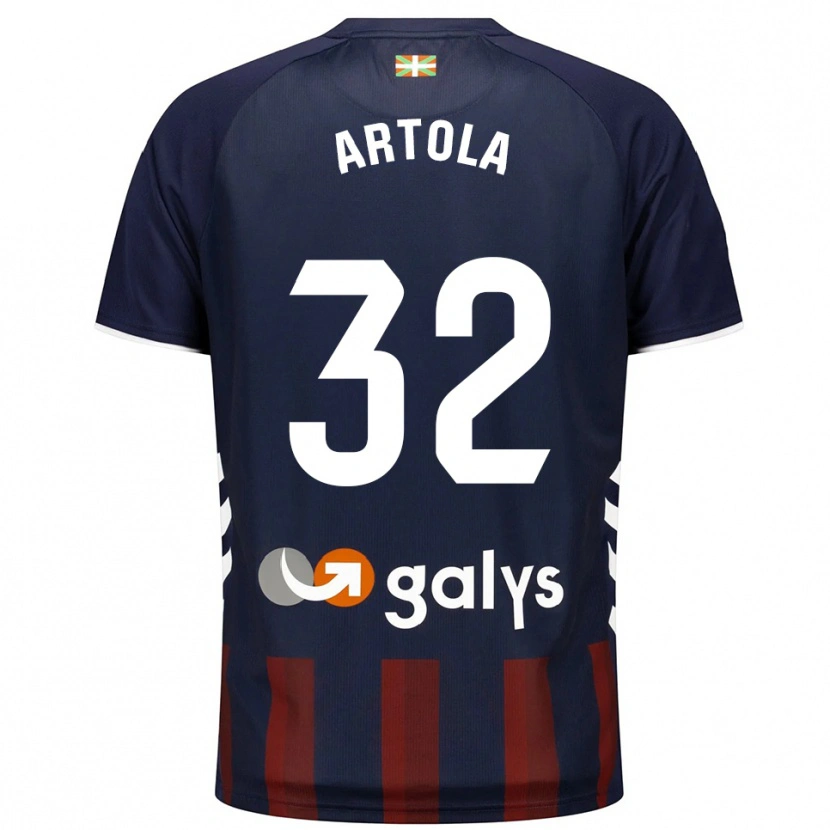 DanxenキッズIurgi Artola#32紺赤ホームシャツ2025/26ジャージーユニフォーム