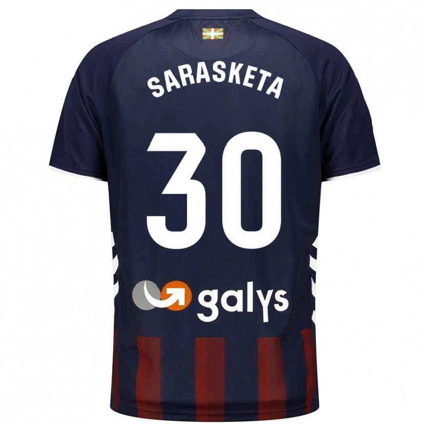 DanxenキッズLucas Sarasketa#30紺赤ホームシャツ2025/26ジャージーユニフォーム