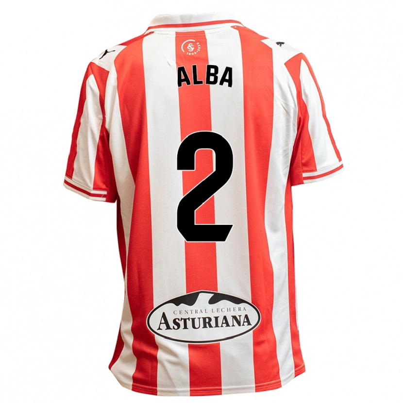 DanxenキッズAlba Fernandez García#2白赤ホームシャツ2025/26ジャージーユニフォーム