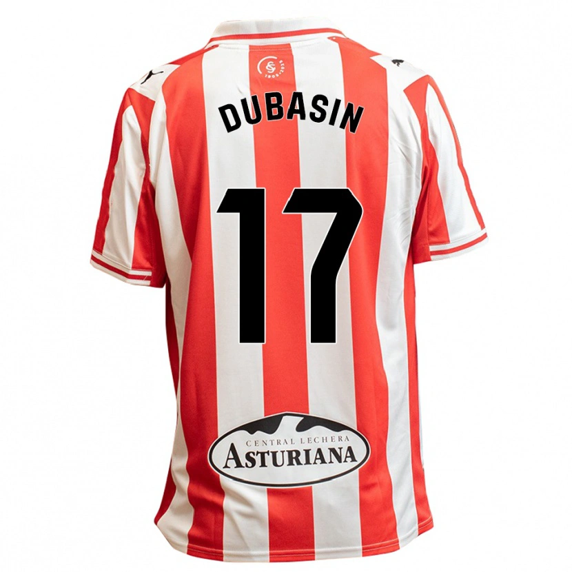 DanxenキッズJonathan Dubasin#17白赤ホームシャツ2025/26ジャージーユニフォーム
