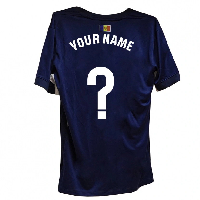 Danxenキッズあなたの名前#0ネイビー 白ホームシャツ2025/26ジャージーユニフォーム