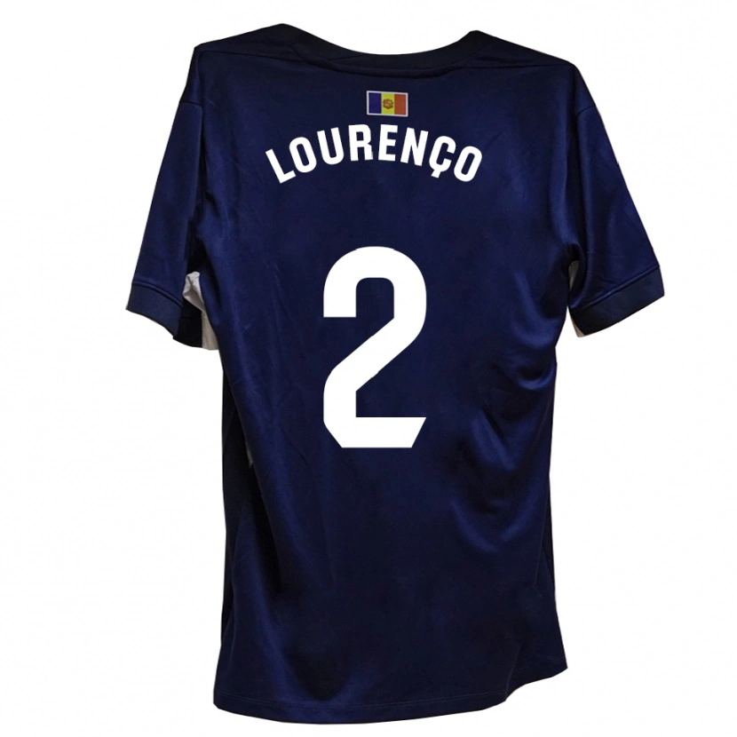 DanxenキッズLucas Lourenço#2ネイビー 白ホームシャツ2025/26ジャージーユニフォーム