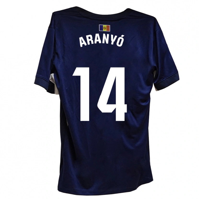DanxenキッズMarc Aranyó#14ネイビー 白ホームシャツ2025/26ジャージーユニフォーム