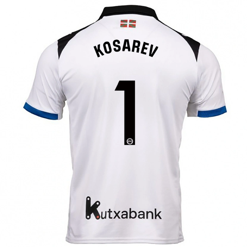 DanxenキッズOleksandr Kosarev#1白青アウェイシャツ2025/26ジャージーユニフォーム