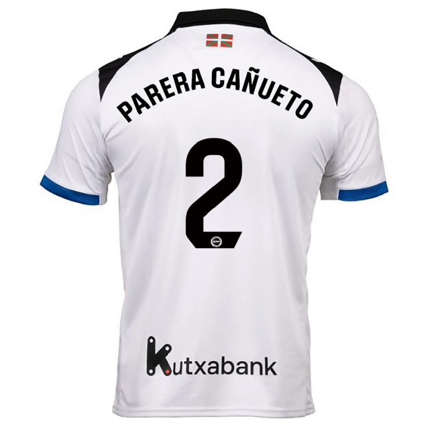 DanxenキッズLaia Parera Cañueto#2白青アウェイシャツ2025/26ジャージーユニフォーム