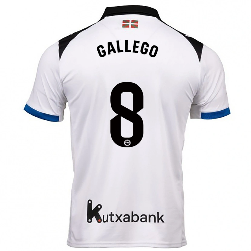 DanxenキッズÓscar Gallego#8白青アウェイシャツ2025/26ジャージーユニフォーム