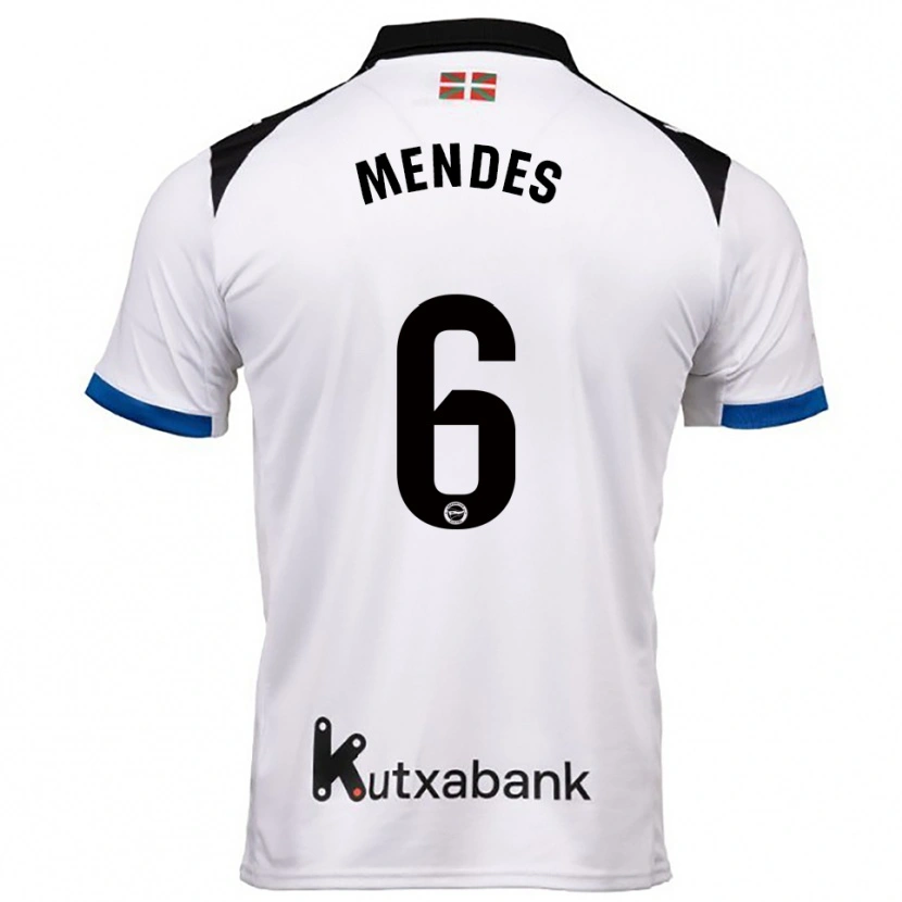 Danxenキッズトマス・メンデス#6白青アウェイシャツ2025/26ジャージーユニフォーム