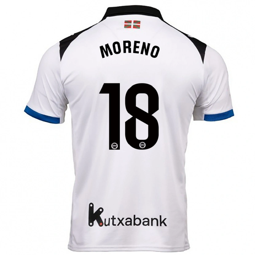 DanxenキッズLaura Moreno#18白青アウェイシャツ2025/26ジャージーユニフォーム