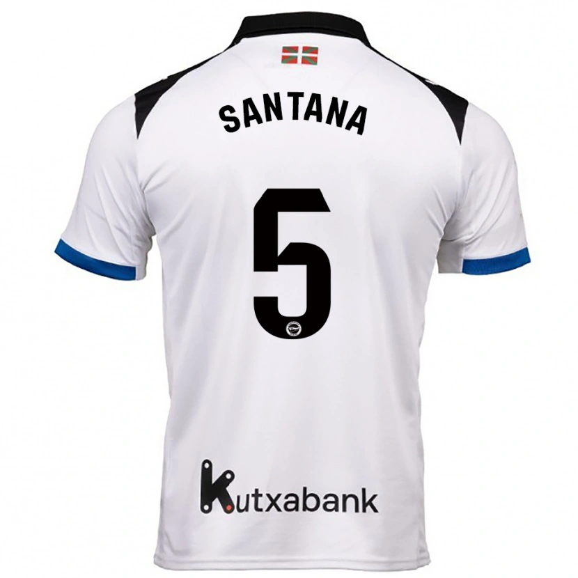 Danxenキッズバネッサ・サンタナ#5白青アウェイシャツ2025/26ジャージーユニフォーム