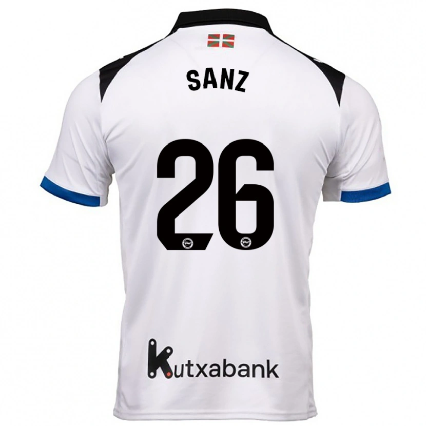 Danxenキッズパコ・サンス#26白青アウェイシャツ2025/26ジャージーユニフォーム