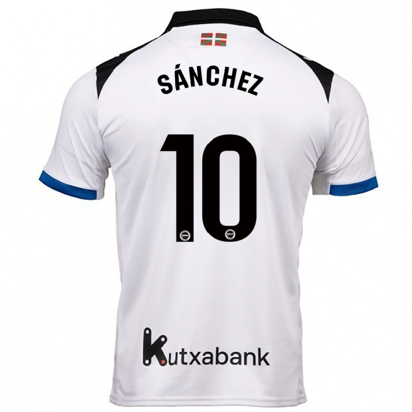 DanxenキッズAnder Sánchez#10白青アウェイシャツ2025/26ジャージーユニフォーム