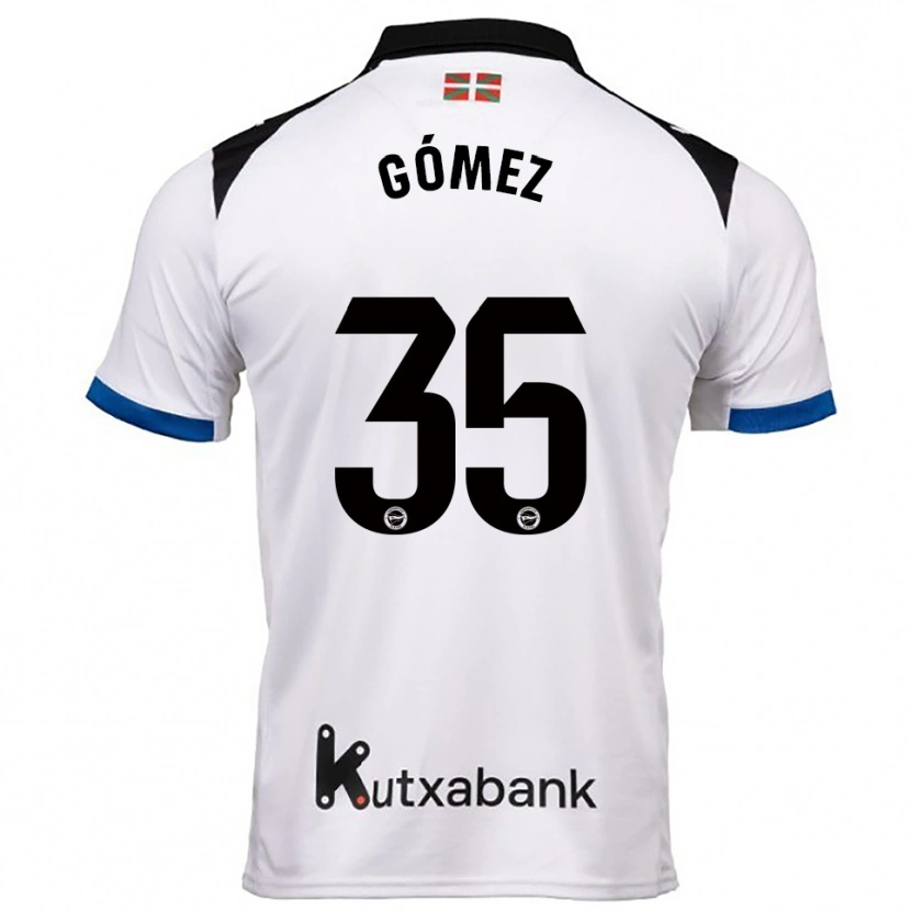 DanxenキッズJorge Gómez#35白青アウェイシャツ2025/26ジャージーユニフォーム