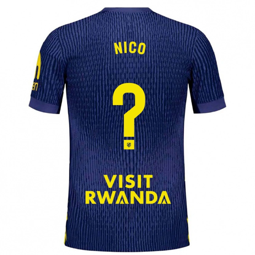 Danxenキッズニコラス・フェルナンデス#0紺黄アウェイシャツ2025/26ジャージーユニフォーム