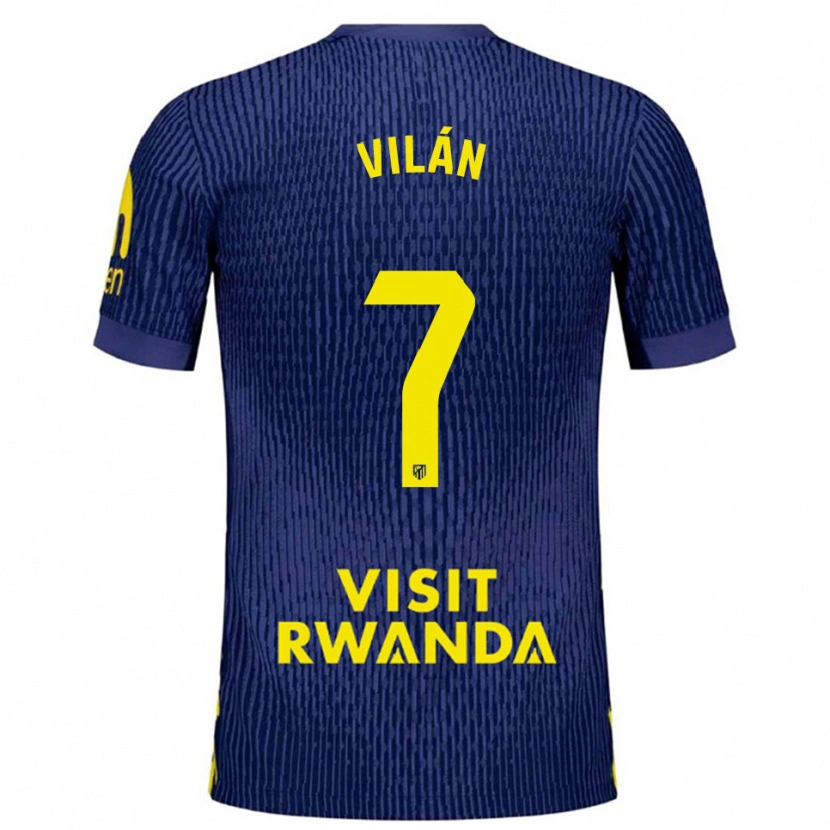 DanxenキッズDavid Vilán#7紺黄アウェイシャツ2025/26ジャージーユニフォーム