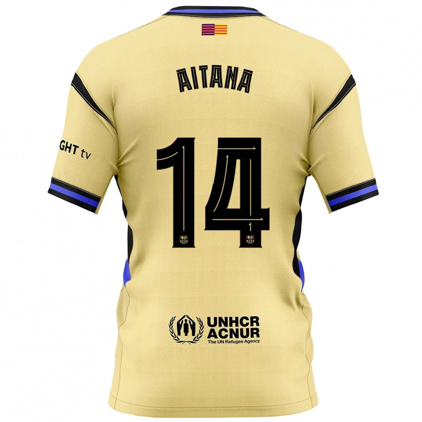 Danxenキッズアイタナ・ボンマティ#14黄黒アウェイシャツ2025/26ジャージーユニフォーム