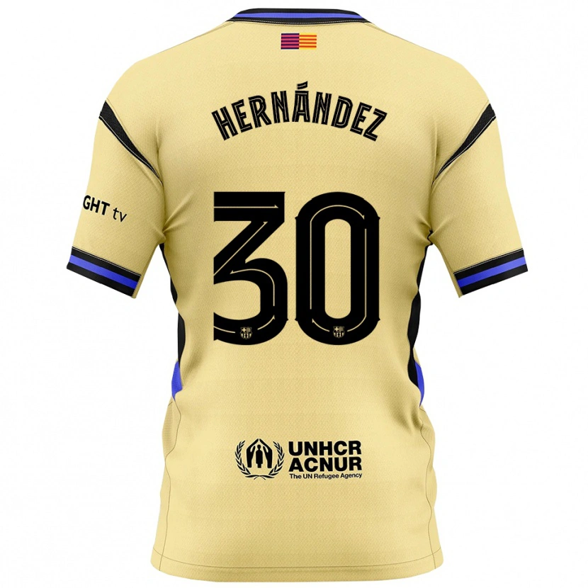 Danxenキッズフアン・エルナンデス#30黄黒アウェイシャツ2025/26ジャージーユニフォーム