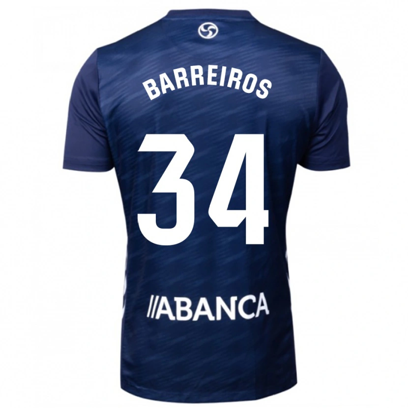 DanxenキッズIago Barreiros#34紺白アウェイシャツ2025/26ジャージーユニフォーム