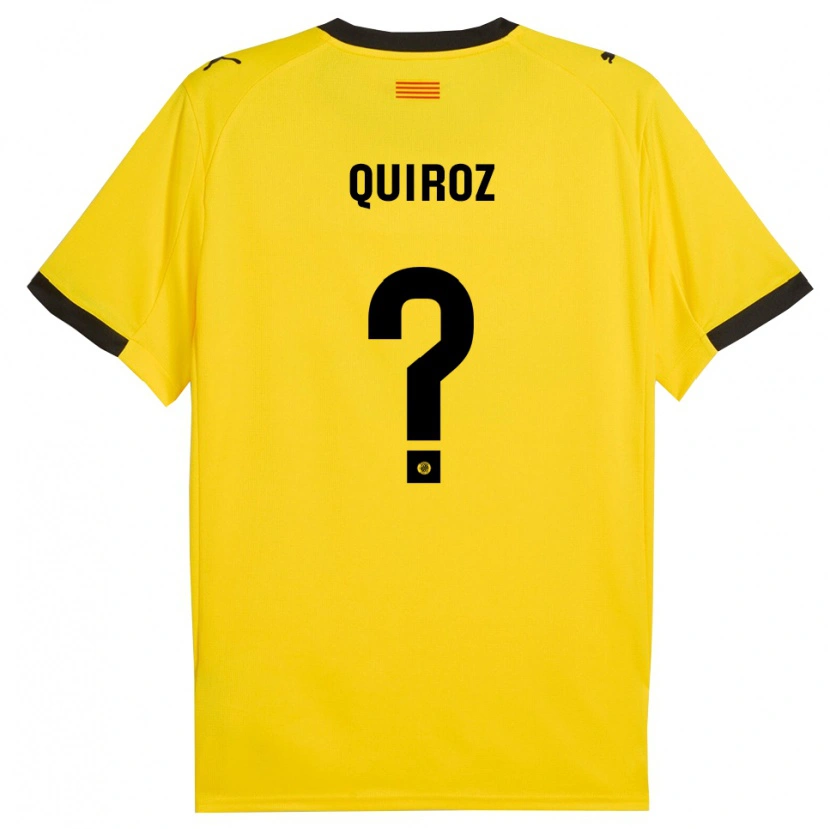 DanxenキッズAlejandro Quiroz#0黄黒アウェイシャツ2025/26ジャージーユニフォーム