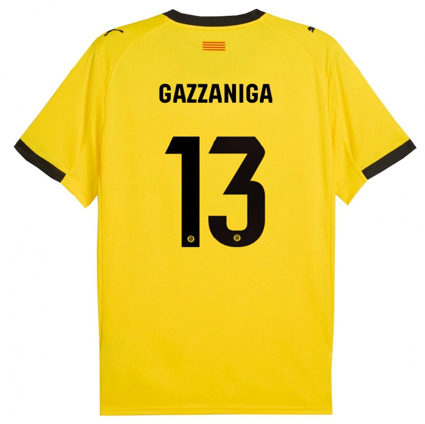 Danxenキッズパウロ・ガッサニーガ#13黄黒アウェイシャツ2025/26ジャージーユニフォーム