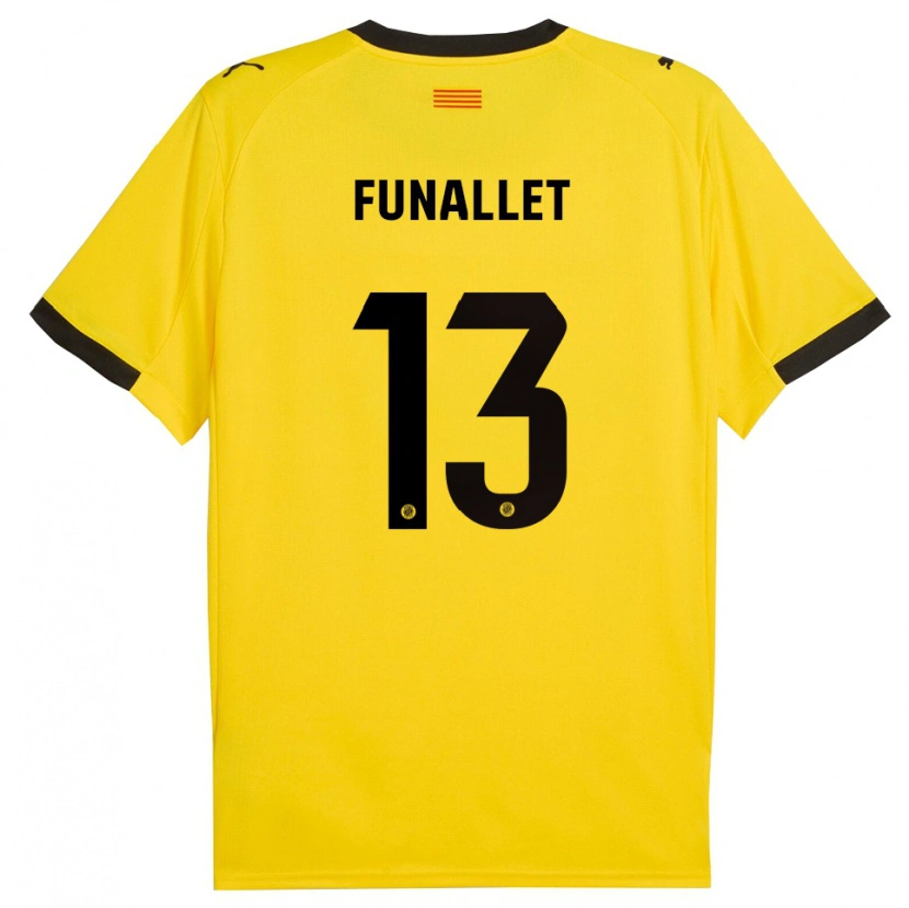 DanxenキッズPau Funallet#13黄黒アウェイシャツ2025/26ジャージーユニフォーム