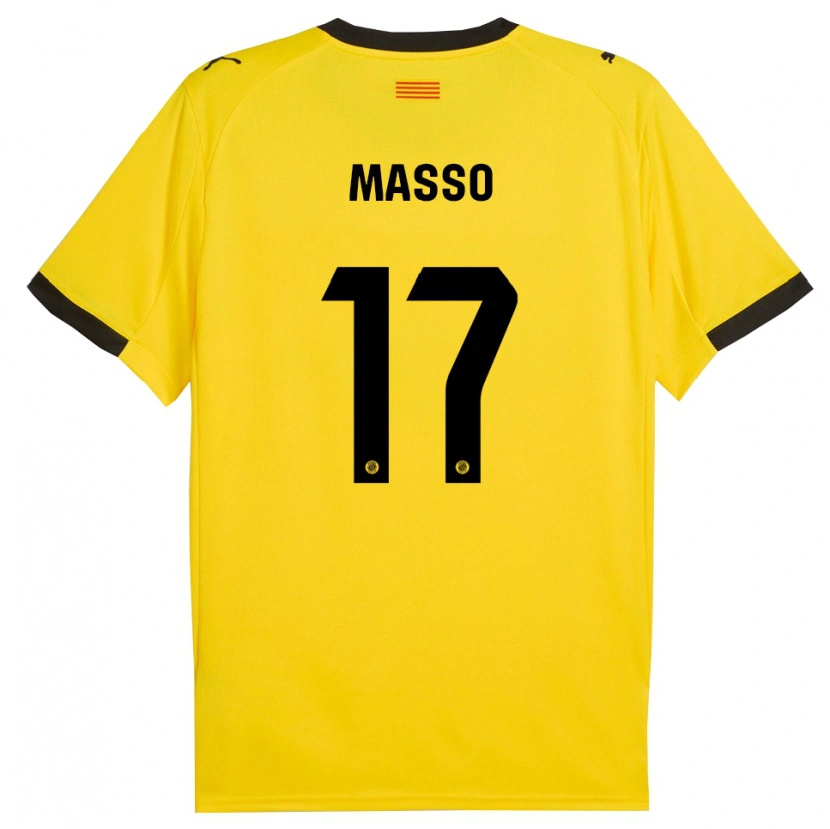Danxenキッズアイノア・マッソ#17黄黒アウェイシャツ2025/26ジャージーユニフォーム