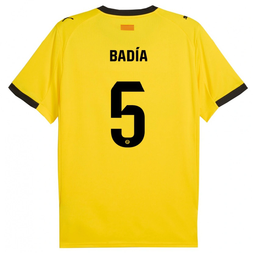 DanxenキッズGuillem Badia#5黄黒アウェイシャツ2025/26ジャージーユニフォーム