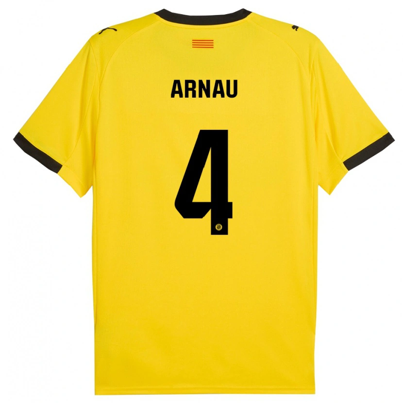 Danxenキッズアルナウ・マルティネス#4黄黒アウェイシャツ2025/26ジャージーユニフォーム