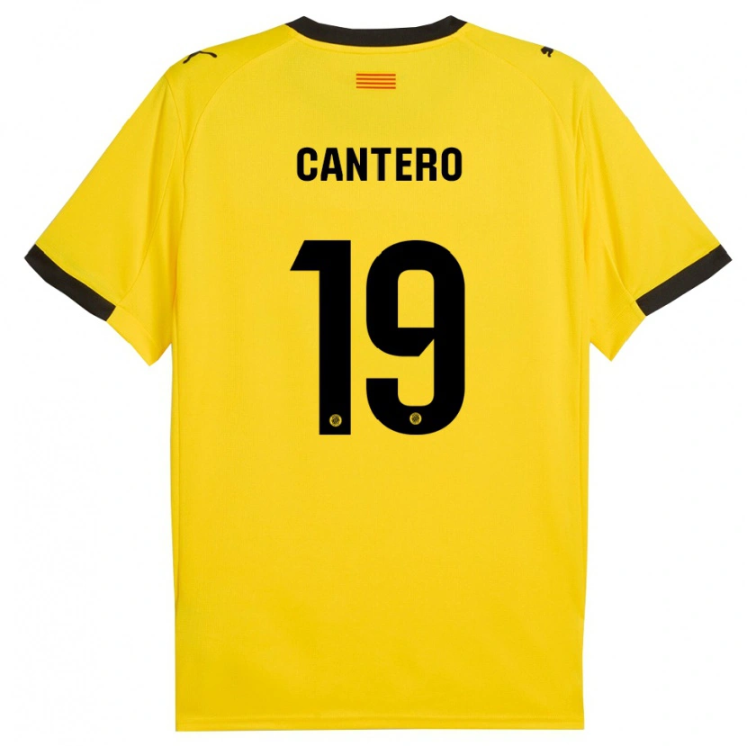 Danxenキッズエイドリアン・カンテロ#19黄黒アウェイシャツ2025/26ジャージーユニフォーム