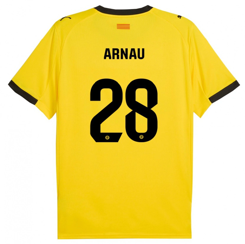 Danxenキッズポル・アルナウ・カマーチョ#28黄黒アウェイシャツ2025/26ジャージーユニフォーム