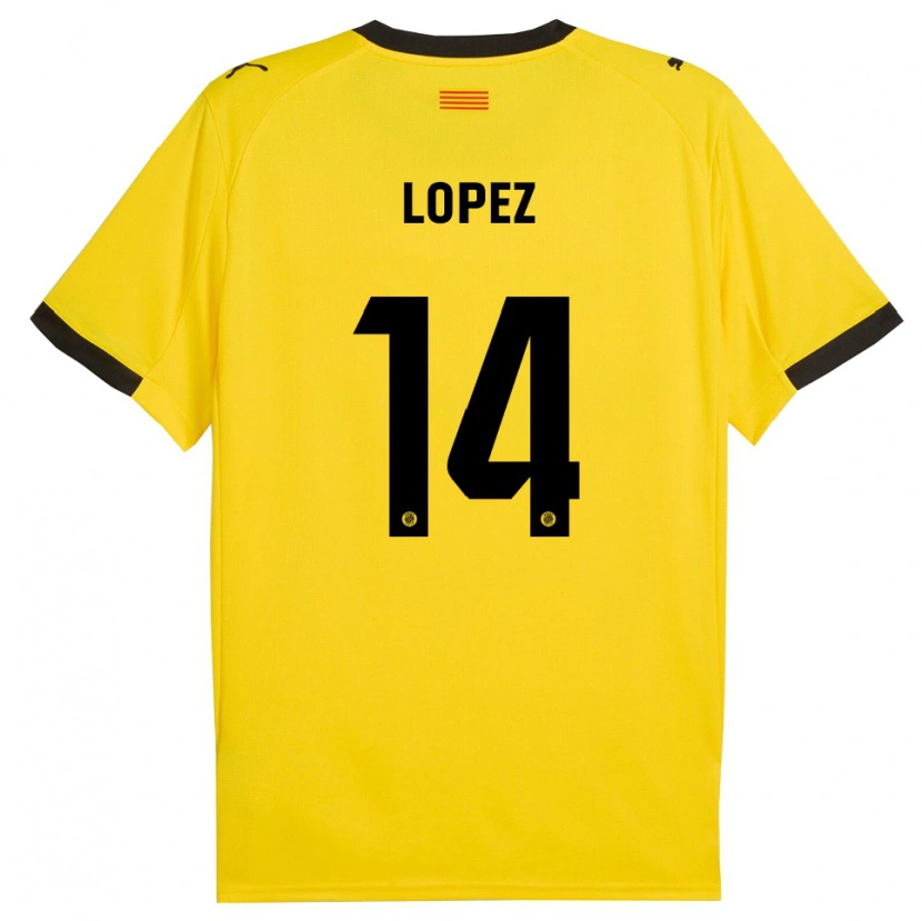 Danxenキッズジュディス・ロペス#14黄黒アウェイシャツ2025/26ジャージーユニフォーム