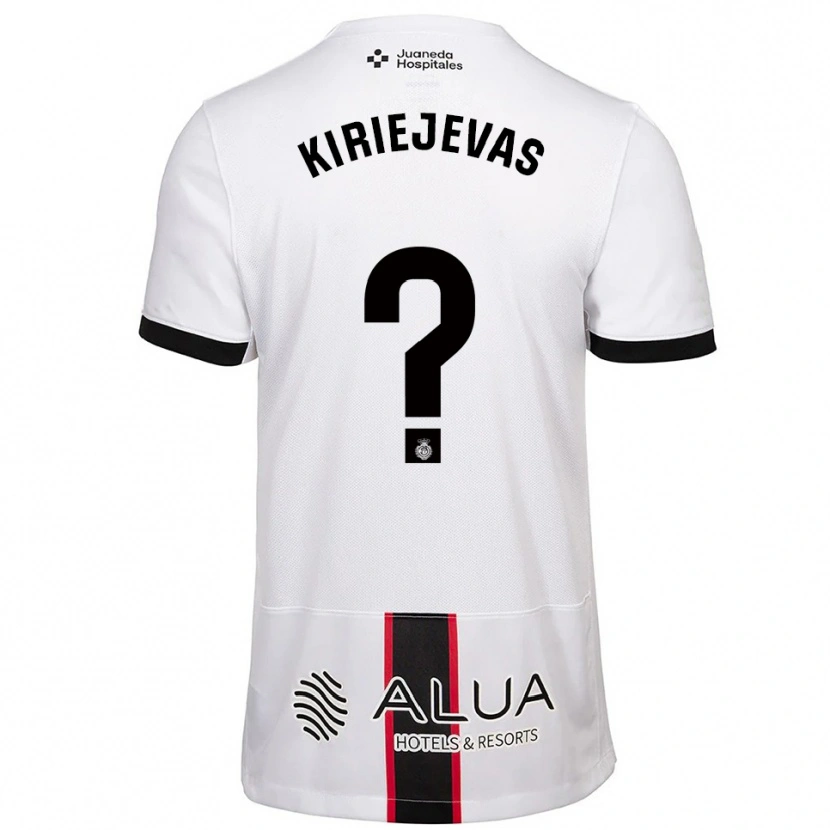 DanxenキッズRimvydas Kiriejevas#0白黒アウェイシャツ2025/26ジャージーユニフォーム