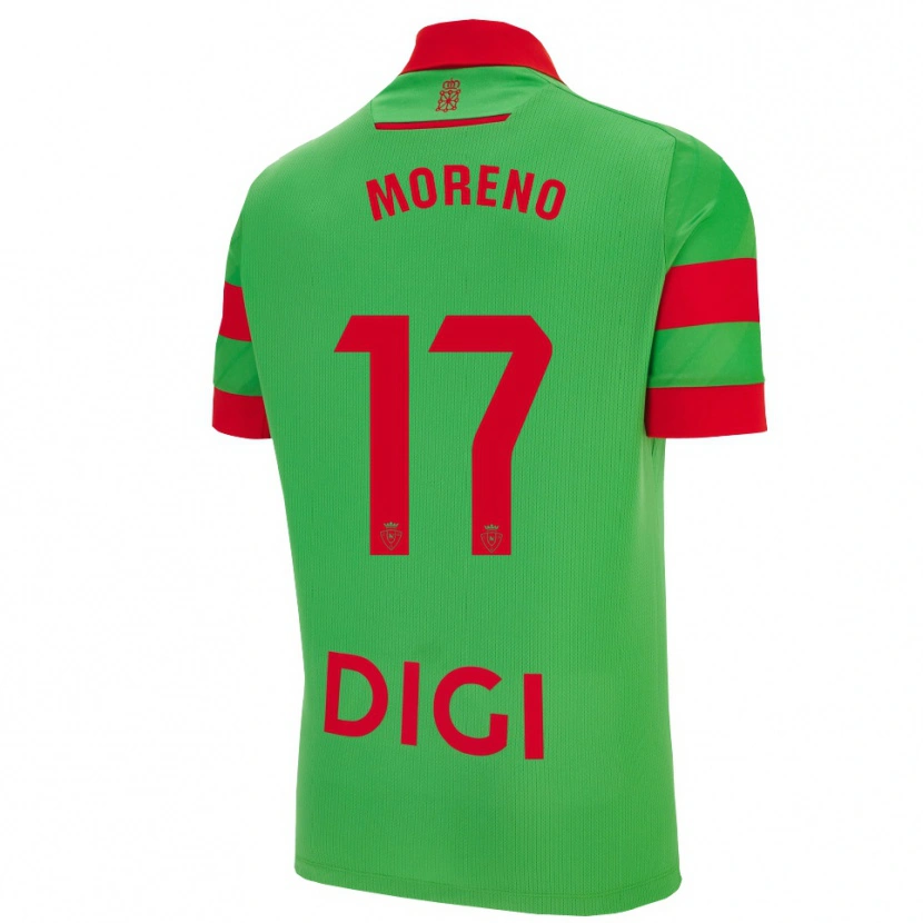 Danxenキッズパブロ・モレノ#17緑赤アウェイシャツ2025/26ジャージーユニフォーム