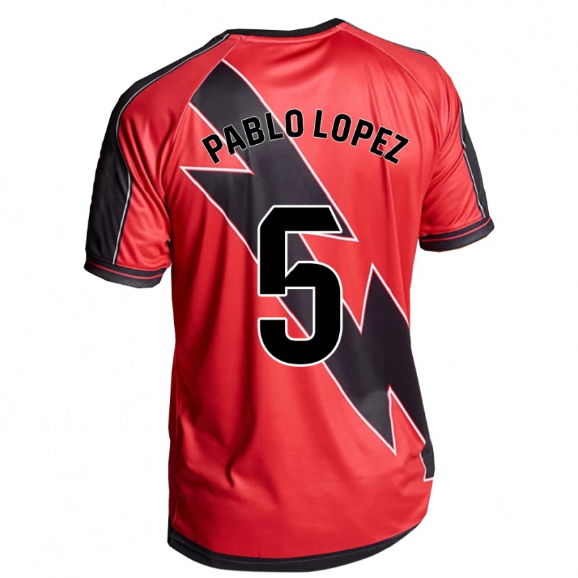 DanxenキッズPablo López#5赤黒アウェイシャツ2025/26ジャージーユニフォーム