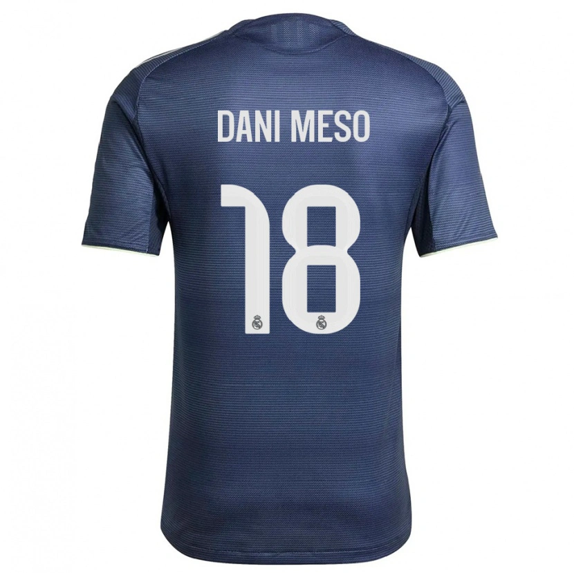 Danxenキッズダニエル・メソネロ・ミゲル#18紺銀アウェイシャツ2025/26ジャージーユニフォーム