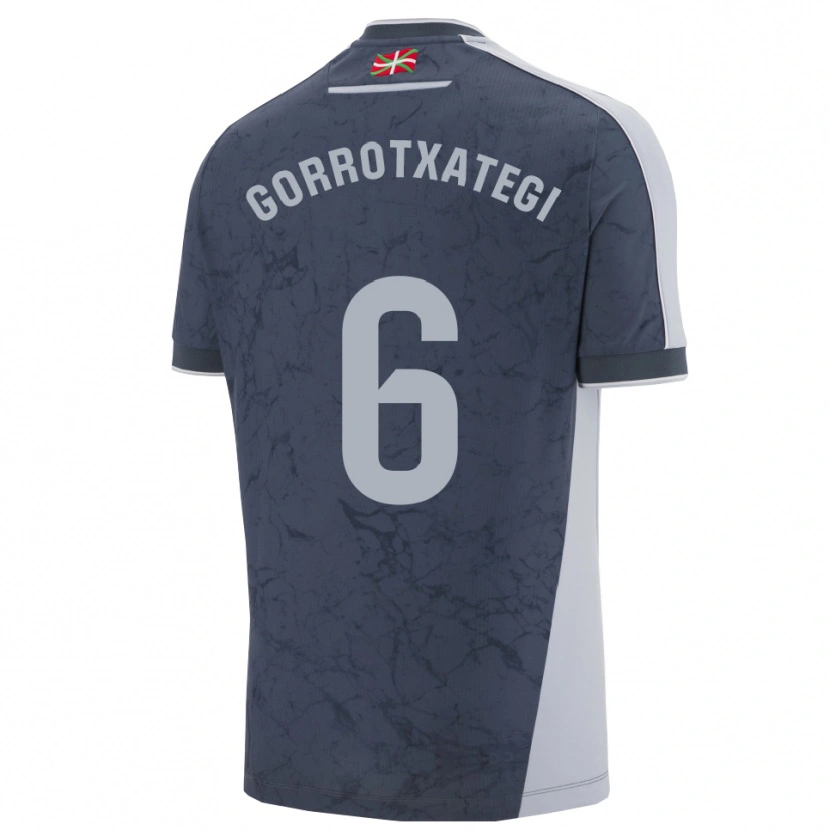 DanxenキッズJon Gorrotxategi#6濃青白アウェイシャツ2025/26ジャージーユニフォーム