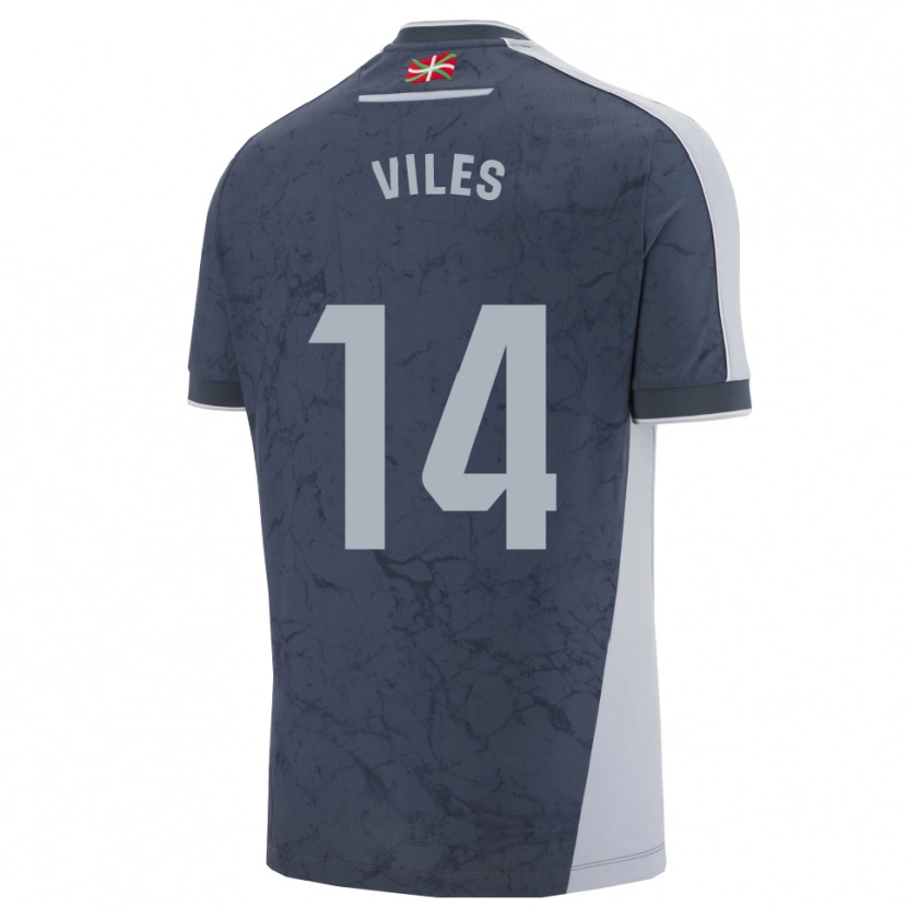 DanxenキッズElene Viles#14濃青白アウェイシャツ2025/26ジャージーユニフォーム