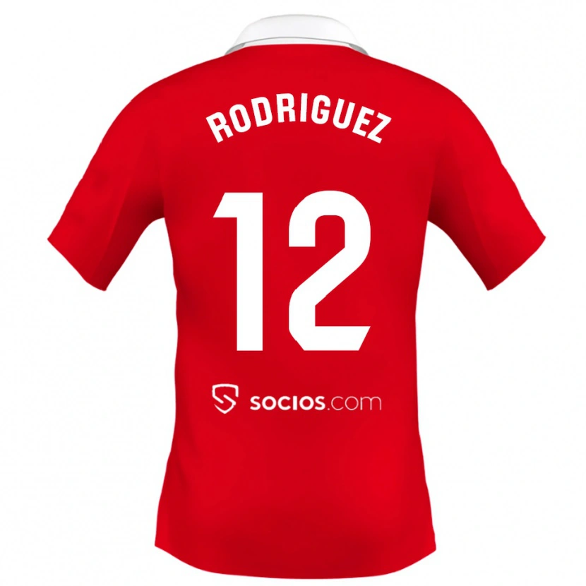 Danxenキッズルシア・ロドリゲス・エレーロ#12赤白灰アウェイシャツ2025/26ジャージーユニフォーム