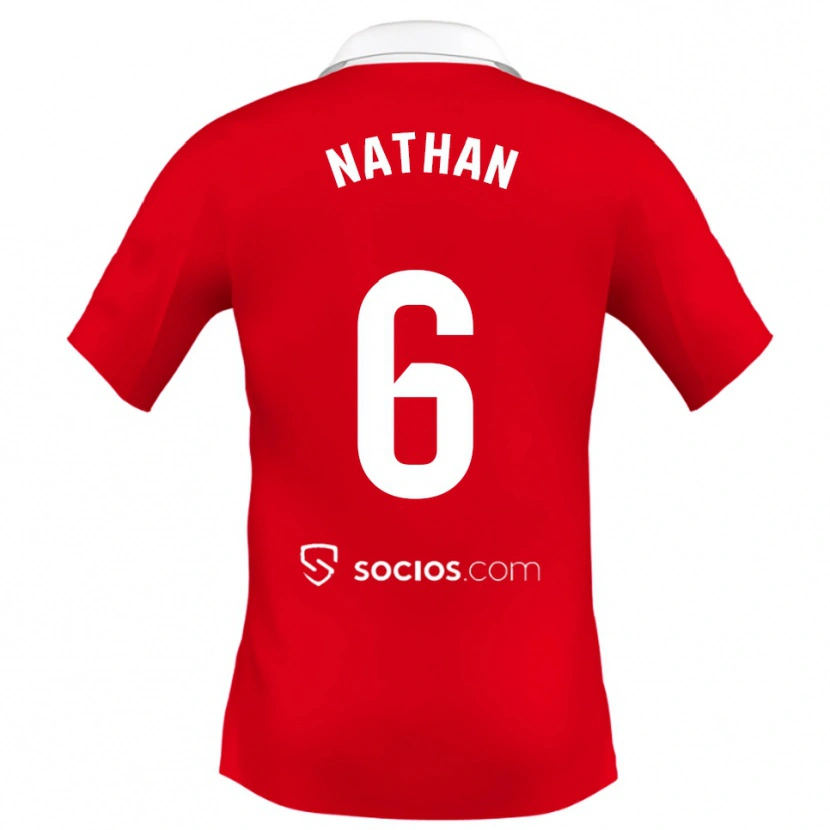 DanxenキッズNathan Sánchez#6赤白灰アウェイシャツ2025/26ジャージーユニフォーム
