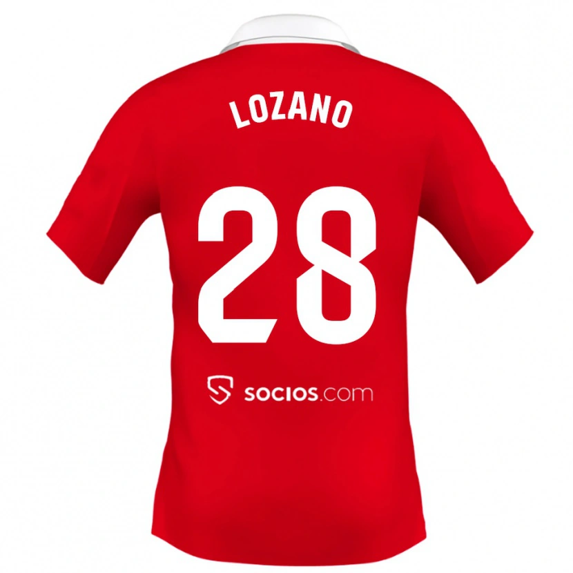 DanxenキッズElena Lozano#28赤白灰アウェイシャツ2025/26ジャージーユニフォーム