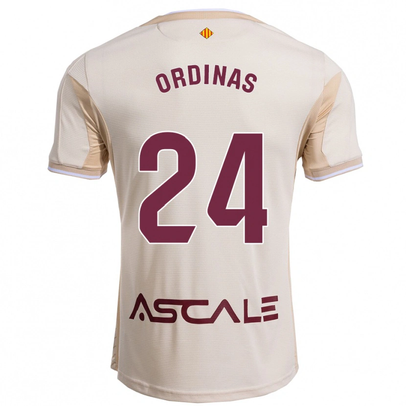 DanxenキッズAndreu Ordinas#24オフホワイトバーガンディアウェイシャツ2025/26ジャージーユニフォーム