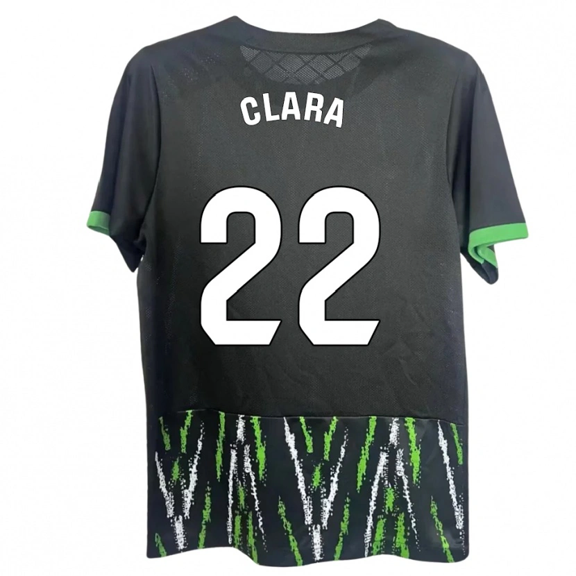 DanxenキッズClara Ferrer Gallego#22黒緑アウェイシャツ2025/26ジャージーユニフォーム