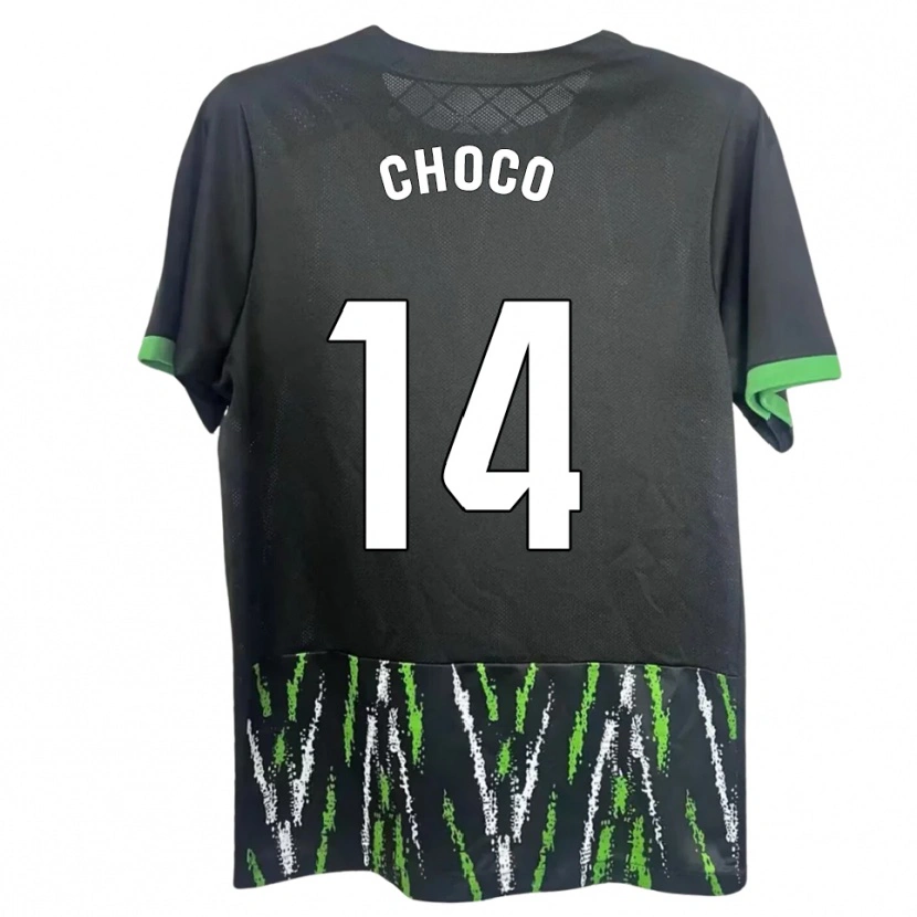 DanxenキッズChoco#14黒緑アウェイシャツ2025/26ジャージーユニフォーム