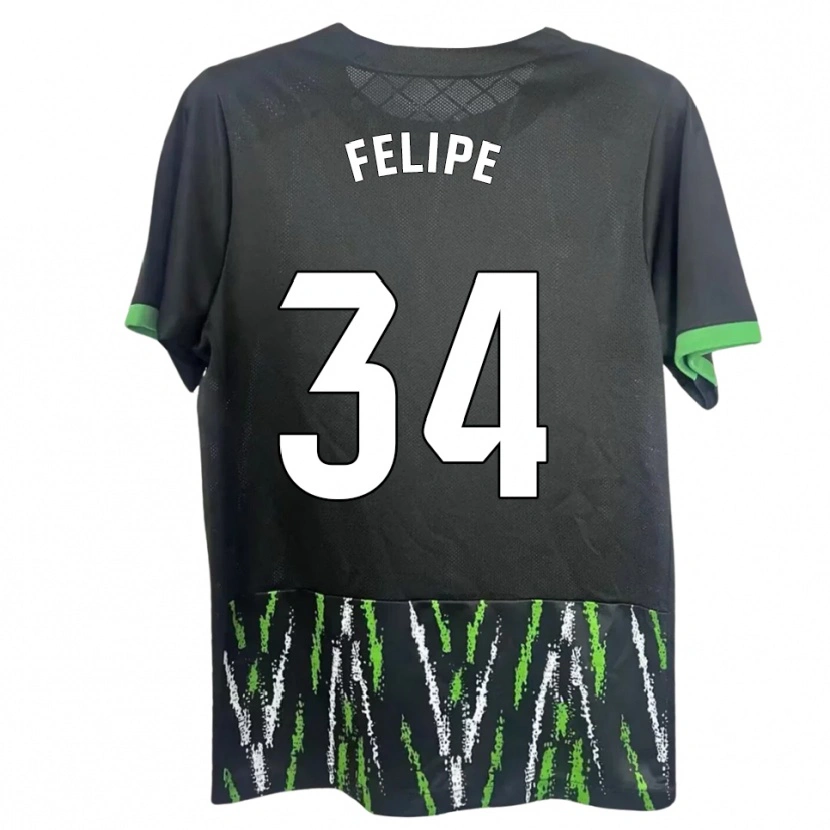 DanxenキッズPablo Felipe#34黒緑アウェイシャツ2025/26ジャージーユニフォーム