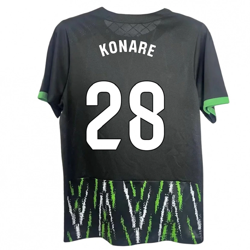 DanxenキッズUmaru Konare#28黒緑アウェイシャツ2025/26ジャージーユニフォーム