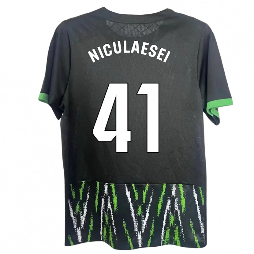 DanxenキッズAlbert Niculăesei#41黒緑アウェイシャツ2025/26ジャージーユニフォーム