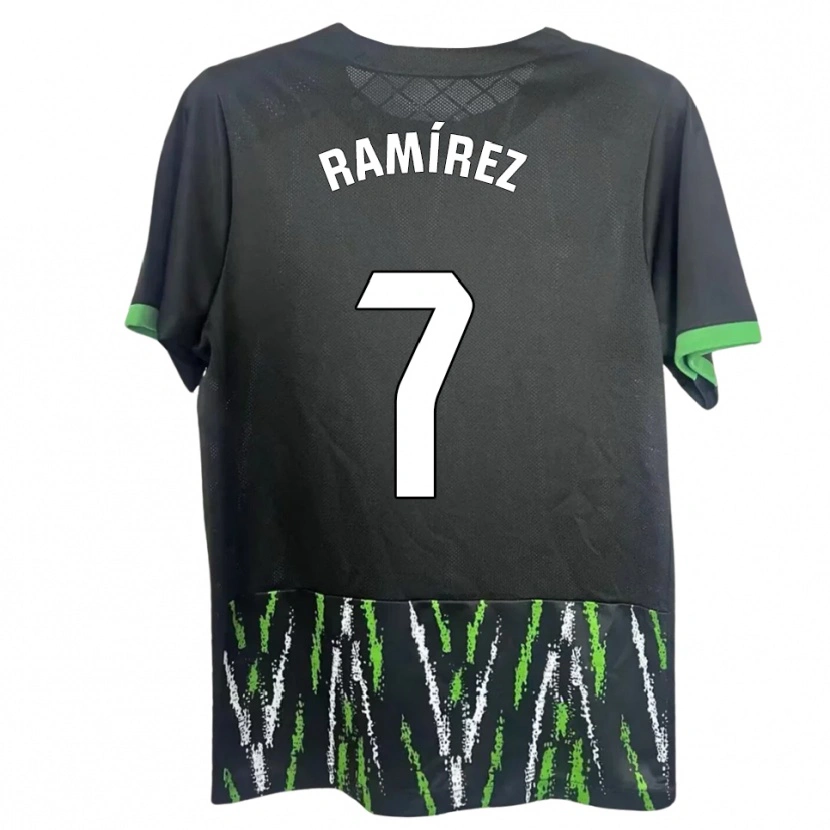 DanxenキッズJalmar Ramírez#7黒緑アウェイシャツ2025/26ジャージーユニフォーム