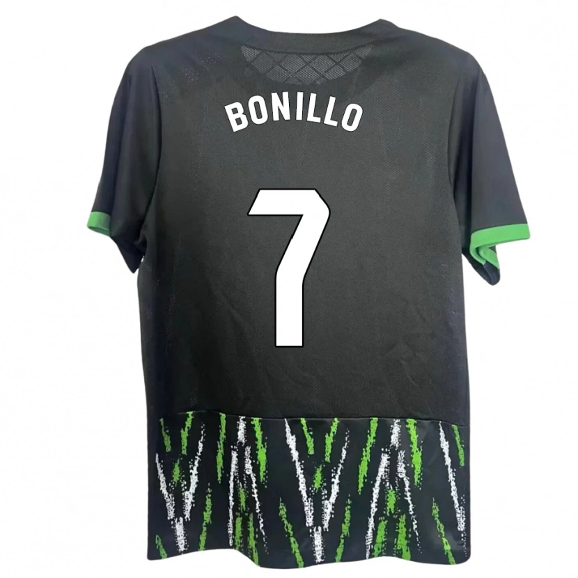 DanxenキッズHaizam Bonillo#7黒緑アウェイシャツ2025/26ジャージーユニフォーム